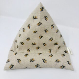 Bumble Bee Fabric IPad Beanbag, Fabric Tablet Stand featuring mustard yellow Bees