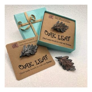Metal Oak Leaf Brooch Pin