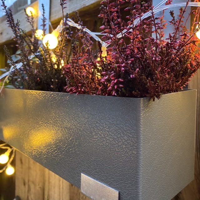 Grey Metal Herb Planter made from recycled, repurposed metal - Image 5