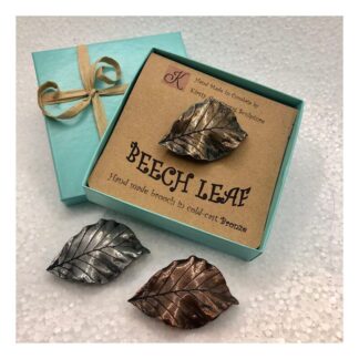 Metal Beech Leaf Brooch Pin