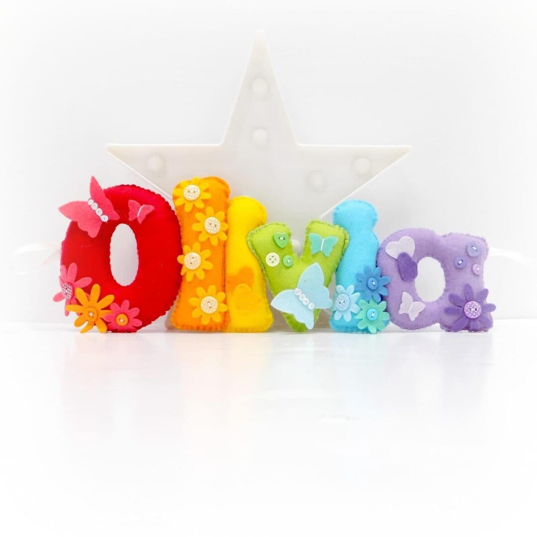 Felt personalised name banner in your choice of theme. - Image 2