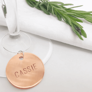 copper wedding favour wine charms