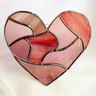 Stained Glass Patchwork Heart Suncatcher