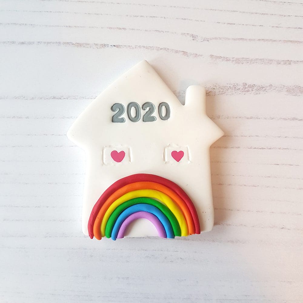 Stay Positive / After Every Storm Comes a Rainbow House themed hanging decoration OR Fridge Magnet, one supplied - Image 6