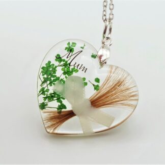 Bespoke Lock of Hair Keepsake with Flowers - Memorial Heart Pendant Locket - Loss of Loved One Jewellery