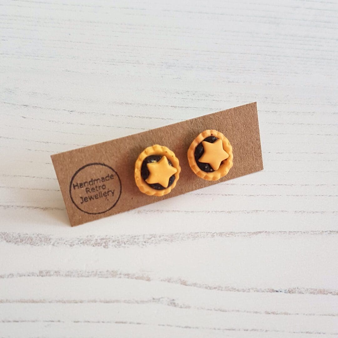 NEW VERSION Christmas Mince Pie stud earrings - Image 5
