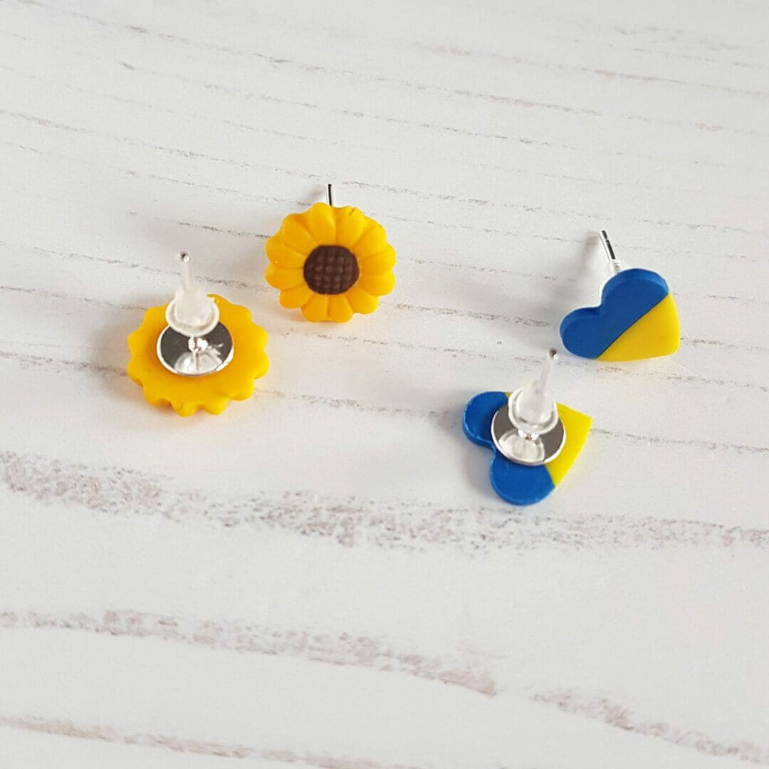 Ukraine flag hearts & sunflowers stud pack 50% OF SALES DONATED TO CHARITY - Image 5