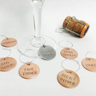 book club wine glass charms
