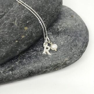 Personalised Silver 3D Letter Necklace