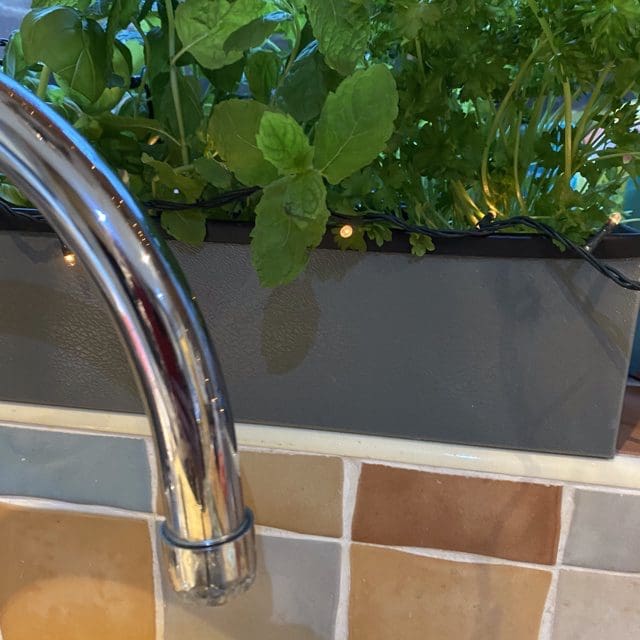 Grey Metal Herb Planter made from recycled, repurposed metal - Image 4