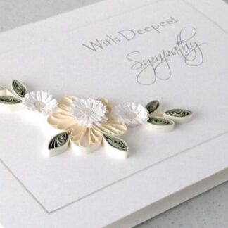 Handmade sympathy card, quilled