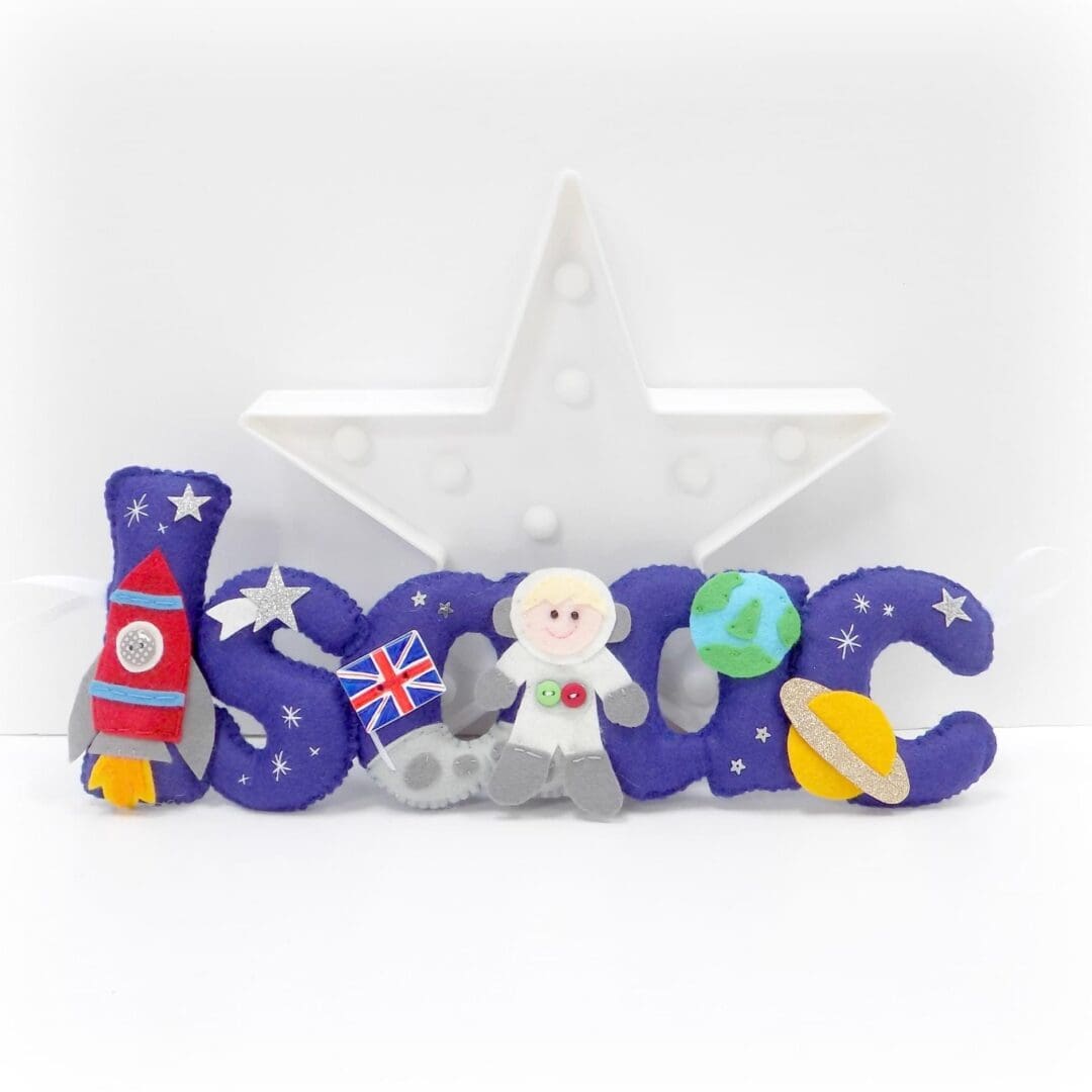 Felt personalised name banner in your choice of theme. - Image 7