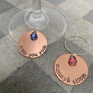wine charm for mum with Swarovski crystal