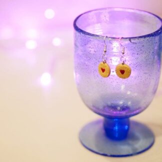 Retro classic Jammy Biscuit earrings STUD, DROP or CLIP ON, unique, handmade
