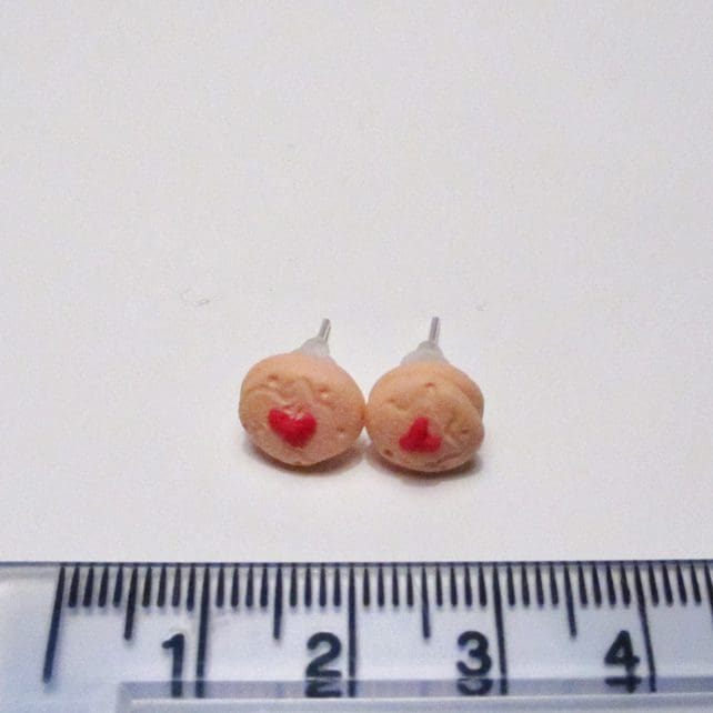 Retro classic Jammy Biscuit earrings STUD, DROP or CLIP ON, unique, handmade - Image 4