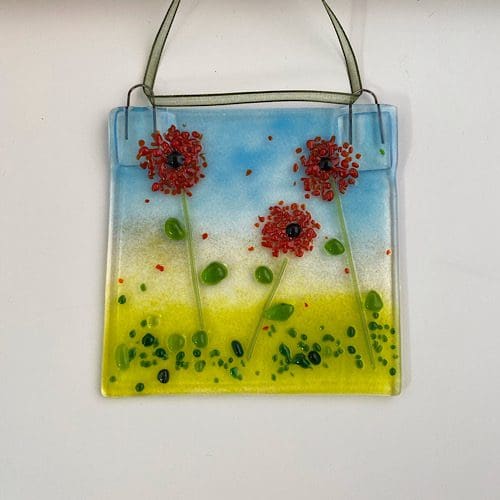 Poppies Fused Glass Suncatcher Kit - Image 2