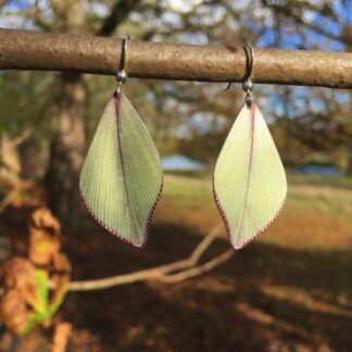 Diamond Palm leaf silver earrings