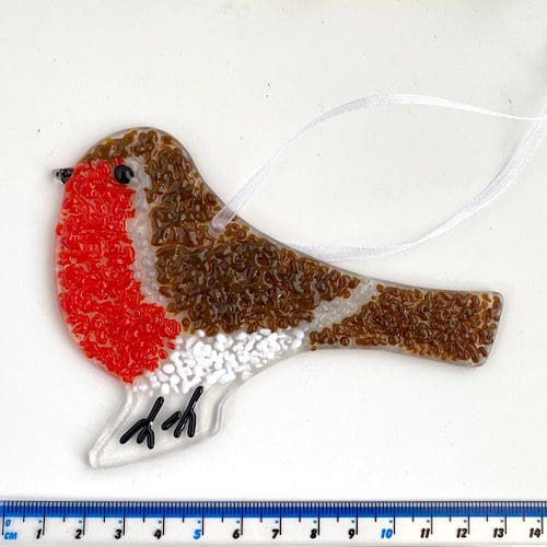 Fused Glass Robin Suncatcher - Image 4