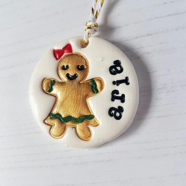 Personalised Christmas decorations CHOOSE YOUR STYLE Hearts, Gingerbread Man, Candy Cane - Image 4