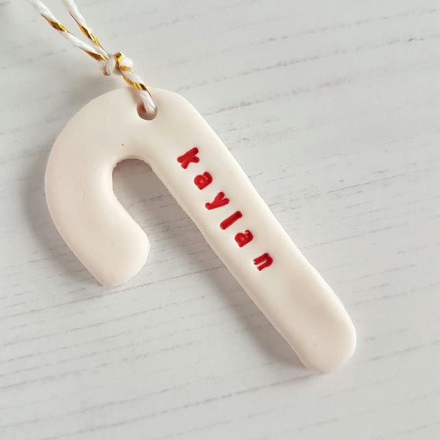 Personalised Christmas decorations CHOOSE YOUR STYLE Hearts, Gingerbread Man, Candy Cane - Image 8