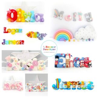 Felt personalised name banner in your choice of theme.