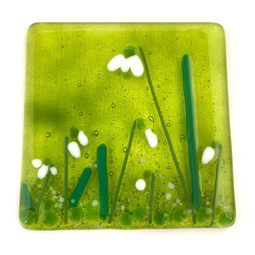 Fused Glass Snowdrops Coaster Kit - Image 3