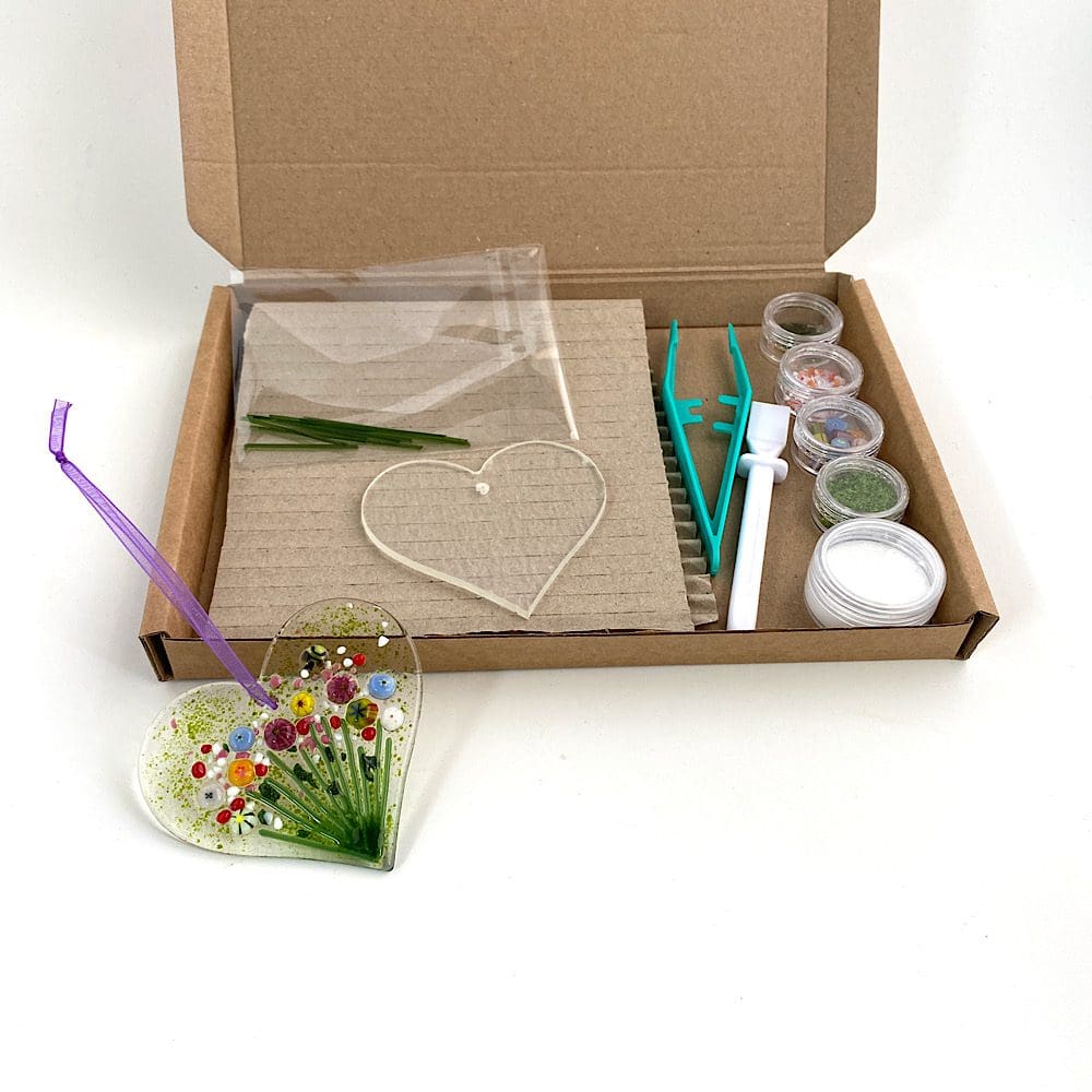 Fused Glass Flower Posy Heart Suncatcher Kit