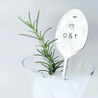 gin and cocktail stirring spoon