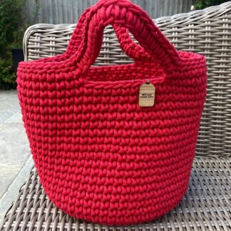 Red Crochet Bag, Crochet Handbag