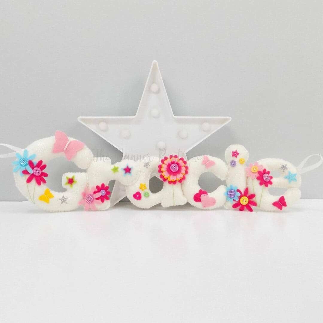 Felt personalised name banner in your choice of theme. - Image 9