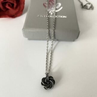 Antique Black Iron Rosette Swirl Pendant Necklace, Earrings, or Jewellery Set, 6th Anniversary Gift Idea.