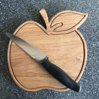 Apple Shaped Oak Chopping Board.
