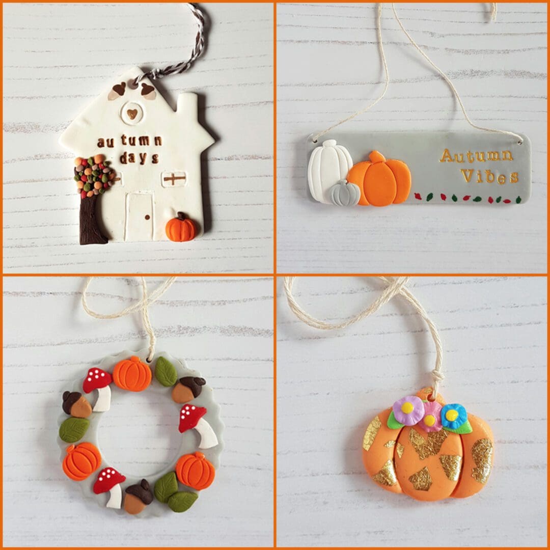 Autumn themed hanging decorations CHOOSE YOUR STYLE Autumn Days House, Autumn Vibes Pumpkins, Autumn Wreath, Gold Leaf Flowers Pumpkin
