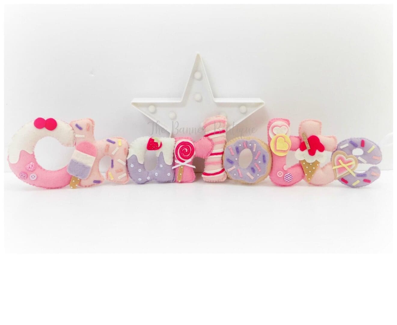 Felt personalised name banner in your choice of theme. - Image 3