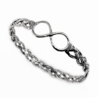 Sterling Silver Woven Infinity Bangle