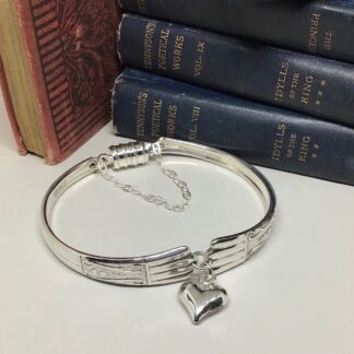 Pretty teaspoon handle bracelet with heart charm