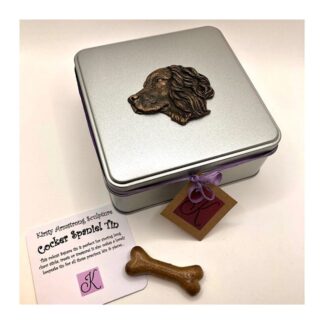 Cocker Spaniel Square Dog Treat Storage Tin