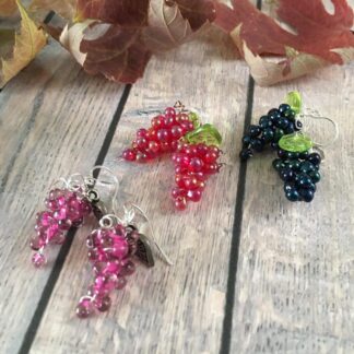 Handmade Grape Earrings, Wine Lover Earrings