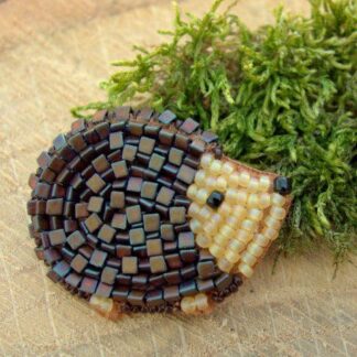 Hand Beaded Hedgehog Brooch