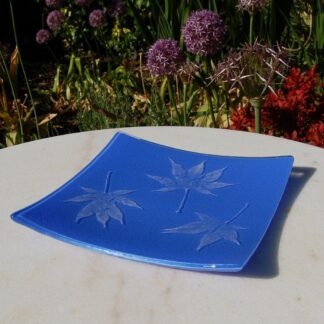 Blue Fused Glass Platter