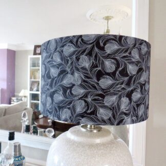 Black feather lampshade