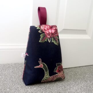 Black velvet door stop