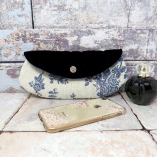 Blue floral mini clutch