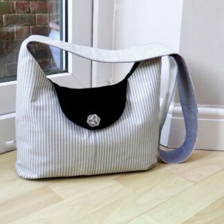Blue stripe hobo bag