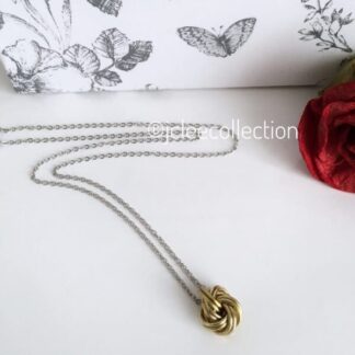 Brass Infinity Knot Pendant Necklace, 21st Anniversary Gift Idea for him or her