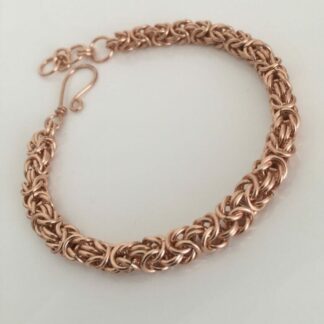 Pure Bronze Byzantine Chainmail Bracelet 8th 19th Anniversary Gift Idea for her.