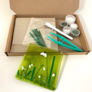 Fused Glass Snowdrops Coaster Kit