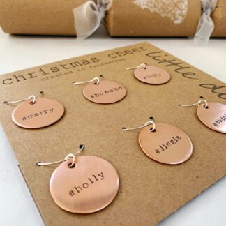 christmas wine glass charms