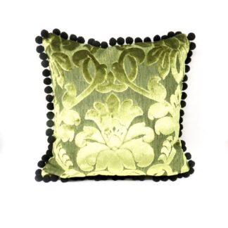 Chartreuse velvet cushion