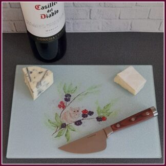 Cheese or Chopping Board, with Hedgerow Artwork